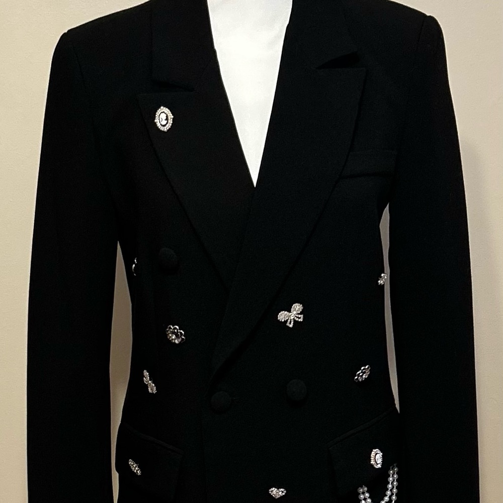 Upcycled Saks Fifth Avenue Black Double-Breasted Blazer